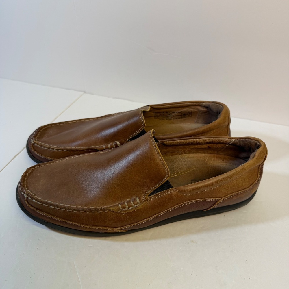 Vionic Preston Mens Tan Leather Loafers Slip On Shoes VSM019 Size 11.5